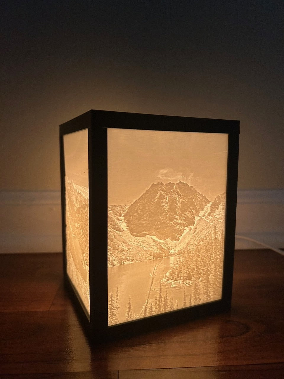 Medium personalized lithophane photo box sized for iPhone photos