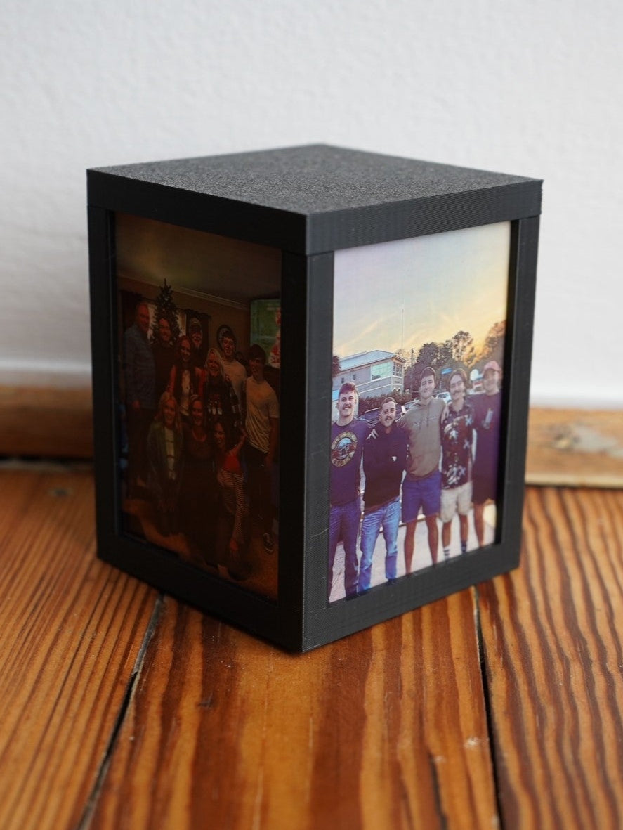Polaroid photo box with custom group photos printed on its sides